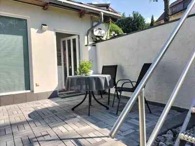 Ein Balkon oder eine Terrasse in der Unterkunft An der Rotbuche