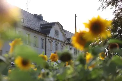 Ein Garten an der Unterkunft Kloster Huysburg Ekkehard Haus