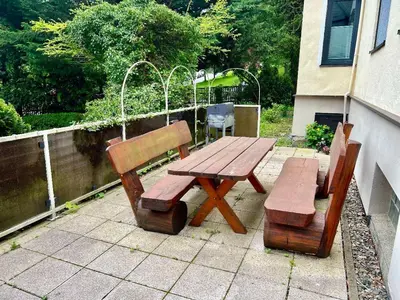 Ein Balkon oder eine Terrasse in der Unterkunft Ferienwohnung am Steinberg