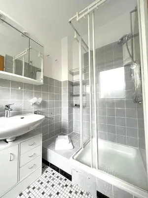 Ein Badezimmer in der Unterkunft Ferienwohnung Harzer Kleinod