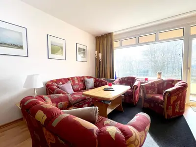 Ein Sitzbereich in der Unterkunft Ferienwohnung Harzer Kleinod