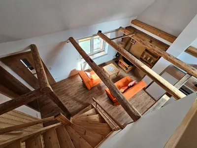 Ein Sitzbereich in der Unterkunft Kleine Bergstraße 2 - Haus 2