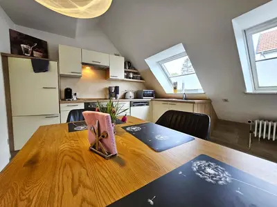 Küche/Küchenzeile in der Unterkunft Design Apartment Grünwald große Wohnung auf 2 Etagen