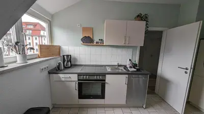 Küche/Küchenzeile in der Unterkunft Albertine 2