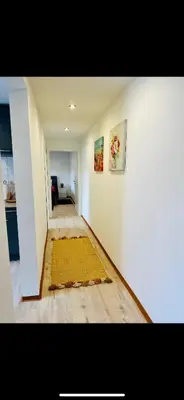 Ein Bett oder Betten in einem Zimmer der Unterkunft Lous Ferienwohnung