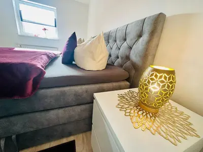 Ein Sitzbereich in der Unterkunft Lous Ferienwohnung