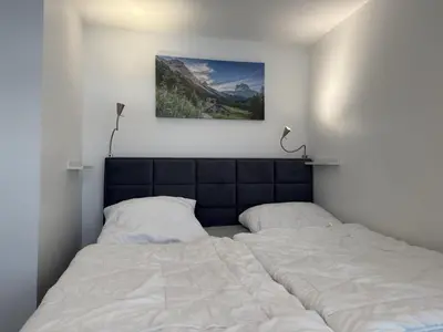 Ein Bett oder Betten in einem Zimmer der Unterkunft Ferienwohnung mit Terrasse in Blankenburg