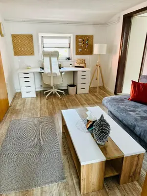 Ein Sitzbereich in der Unterkunft Lous Ferienhaus 2