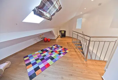 Ein Bett oder Betten in einem Zimmer der Unterkunft Ferienwohnung im Weberturm Goslar