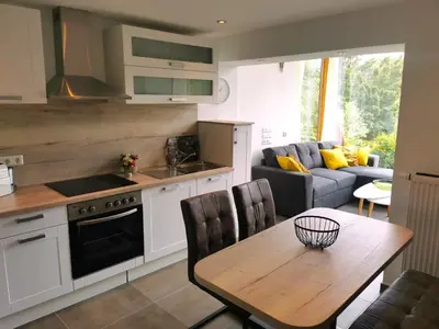 Küche/Küchenzeile in der Unterkunft DAS Ferienhaus Waldblick