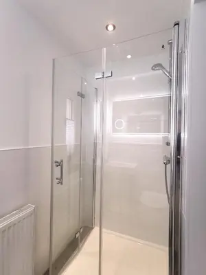 Ein Badezimmer in der Unterkunft DAS Ferienhaus Waldblick