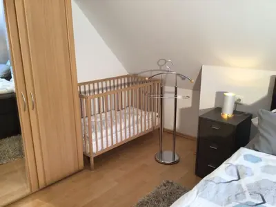 Ein Bett oder Betten in einem Zimmer der Unterkunft Ferienwohnung Waldfried