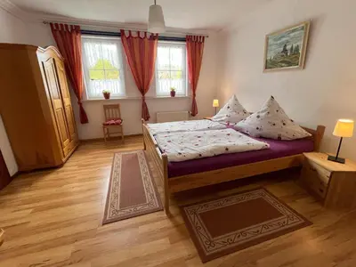 Ein Bett oder Betten in einem Zimmer der Unterkunft Gemütliche Ferienwohnung Nr. 2 im Harz für max. 3 Personen