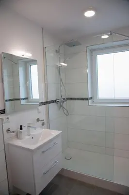 Ein Badezimmer in der Unterkunft Burgberg-Blick