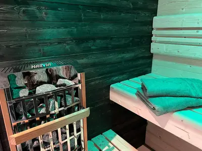 Ein Bett oder Betten in einem Zimmer der Unterkunft VILLA am Paulsberg mit Sauna - V2
