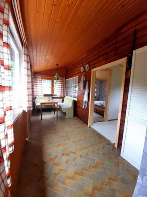 Ein Bett oder Betten in einem Zimmer der Unterkunft Romantischer Bungalow mit schönem Ausblick