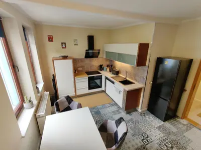 Küche/Küchenzeile in der Unterkunft Ferienwohnung im Haus Bergkreuz