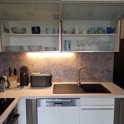 Küche/Küchenzeile in der Unterkunft Ferienwohnung im Haus Bergkreuz