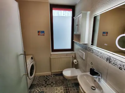 Ein Badezimmer in der Unterkunft Ferienwohnung im Haus Bergkreuz