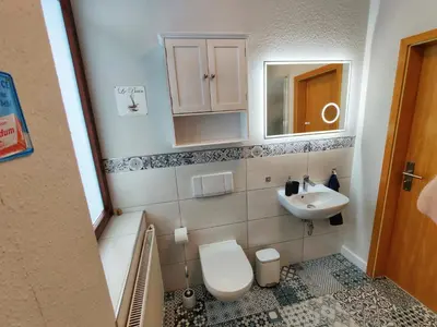 Ein Badezimmer in der Unterkunft Ferienwohnung im Haus Bergkreuz