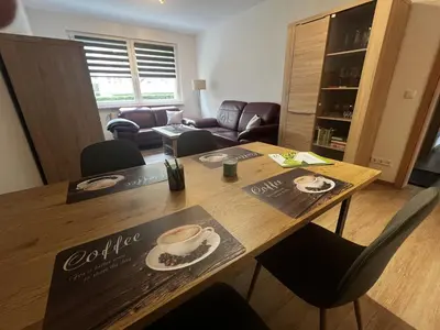 Ein Sitzbereich in der Unterkunft Gästewohnung Heinrich-Heine-Straße 8