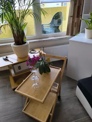 Ein Sitzbereich in der Unterkunft Waldperle Brockenblick im Panoramic Oberharz