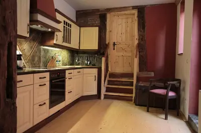 Küche/Küchenzeile in der Unterkunft Kristallhaus anno 1438