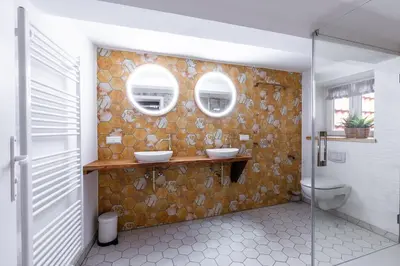 Ein Badezimmer in der Unterkunft Ferienwohnung Zuckerschnute