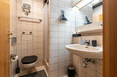 Ein Badezimmer in der Unterkunft HIRSCH Stadt Apartment 6 - Balkon mit Flussblick - Parkplatz