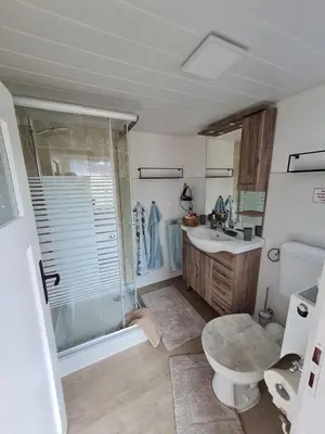 Ein Badezimmer in der Unterkunft Harz-Stübchen