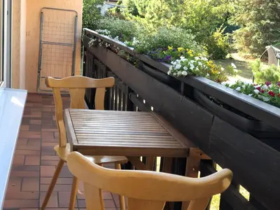 Ein Balkon oder eine Terrasse in der Unterkunft Ferienwohnung am Lehof