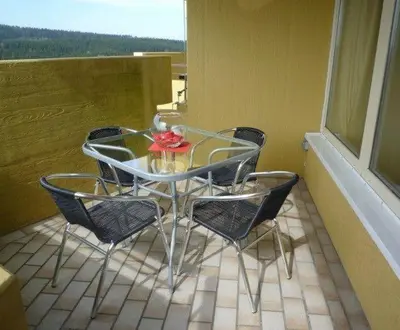 Ein Balkon oder eine Terrasse in der Unterkunft Apartment 531 Hohegeiss mit Schwimmbad und Sauna