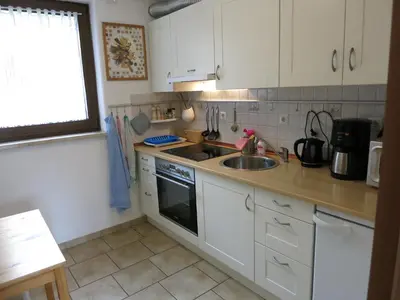 Küche/Küchenzeile in der Unterkunft Bungalow am Osterteich