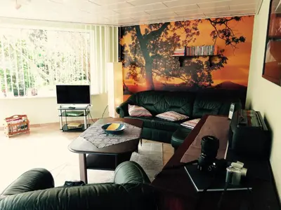 TV/Unterhaltungsangebot in der Unterkunft Bungalow am Osterteich