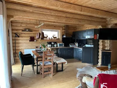 Küche/Küchenzeile in der Unterkunft FeWo Traumzeit Hahnenkleer Hütte