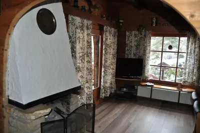 TV/Unterhaltungsangebot in der Unterkunft Ferienhaus Blockhaus bis 6 Personen Kamin und Hund