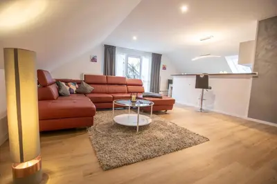 Ein Sitzbereich in der Unterkunft Ferienwohnung Peters