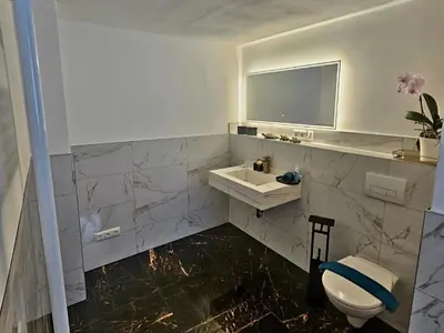 Ein Badezimmer in der Unterkunft Ferienwohnung zu den Ilsefällen I