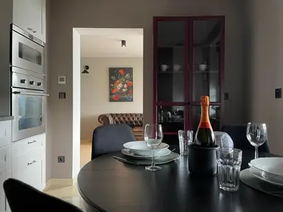 Küche/Küchenzeile in der Unterkunft Wellness Suite für 2 Personen mit Sauna und Billardtisch
