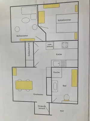 Grundriss der Unterkunft Ferienwohnung Waldhöhe -sonniger Balkon-Boxspringbett-Ladestation E-Auto