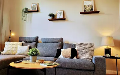Ein Sitzbereich in der Unterkunft HIRSCH Apartment Waldhörnchen - zentral - ruhig