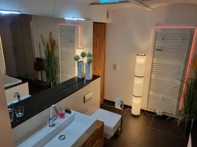 Ein Badezimmer in der Unterkunft FeWo Bismarck