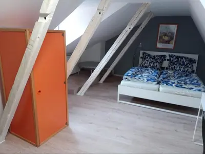 Ein Bett oder Betten in einem Zimmer der Unterkunft historisches Ferienhaus im Zentrum - für bis zu 7 Personen