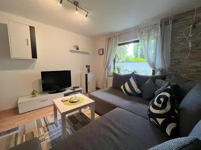 Ein Sitzbereich in der Unterkunft Gemütliche Ferienwohnung Nr. 4 im Harz für 2 Personen
