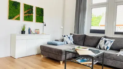 Ein Sitzbereich in der Unterkunft Ferienwohnung Nordmann 5