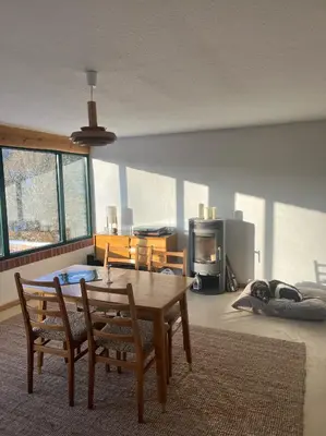 Ein Sitzbereich in der Unterkunft Sonnenberg Chalet