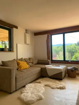 Ein Sitzbereich in der Unterkunft Sonnenberg Chalet