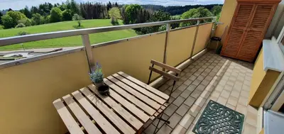 Ein Balkon oder eine Terrasse in der Unterkunft Cozy Apartment in Harz