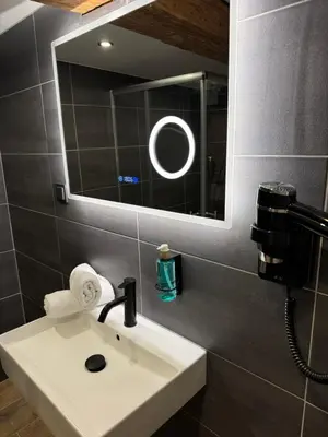 Ein Badezimmer in der Unterkunft Goldener Stern