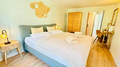 Ein Bett oder Betten in einem Zimmer der Unterkunft Bleibe am Steinweg